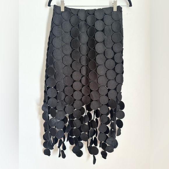 Commense Dresses & Skirts - COMMENSE Laser Cut Multi Circle Double Layered Skirt - NWT - small - Black